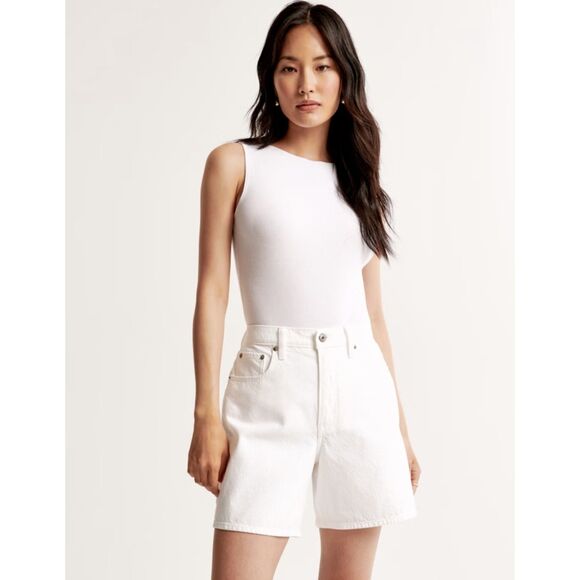 Abercrombie & Fitch Pants - SOLD Abercrombie & Fitch "The Loose Short High Rise" White Denim Shorts